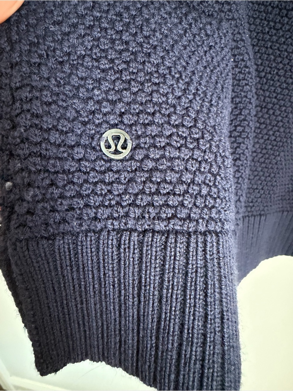 Lululemon Warm & Restore Mock Neck Wool Knit Sweater Size 6 Blue - Picture 9 of 11